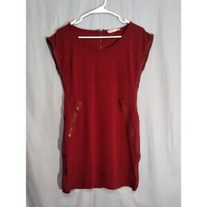 Hot & Delicious Red/Burgundy Zippered Dress